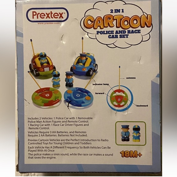 Prexlex 2 in 1 Cartoon Police & Race Car Set Remote Control 18 Months 25.00 - Picture 2 of 4